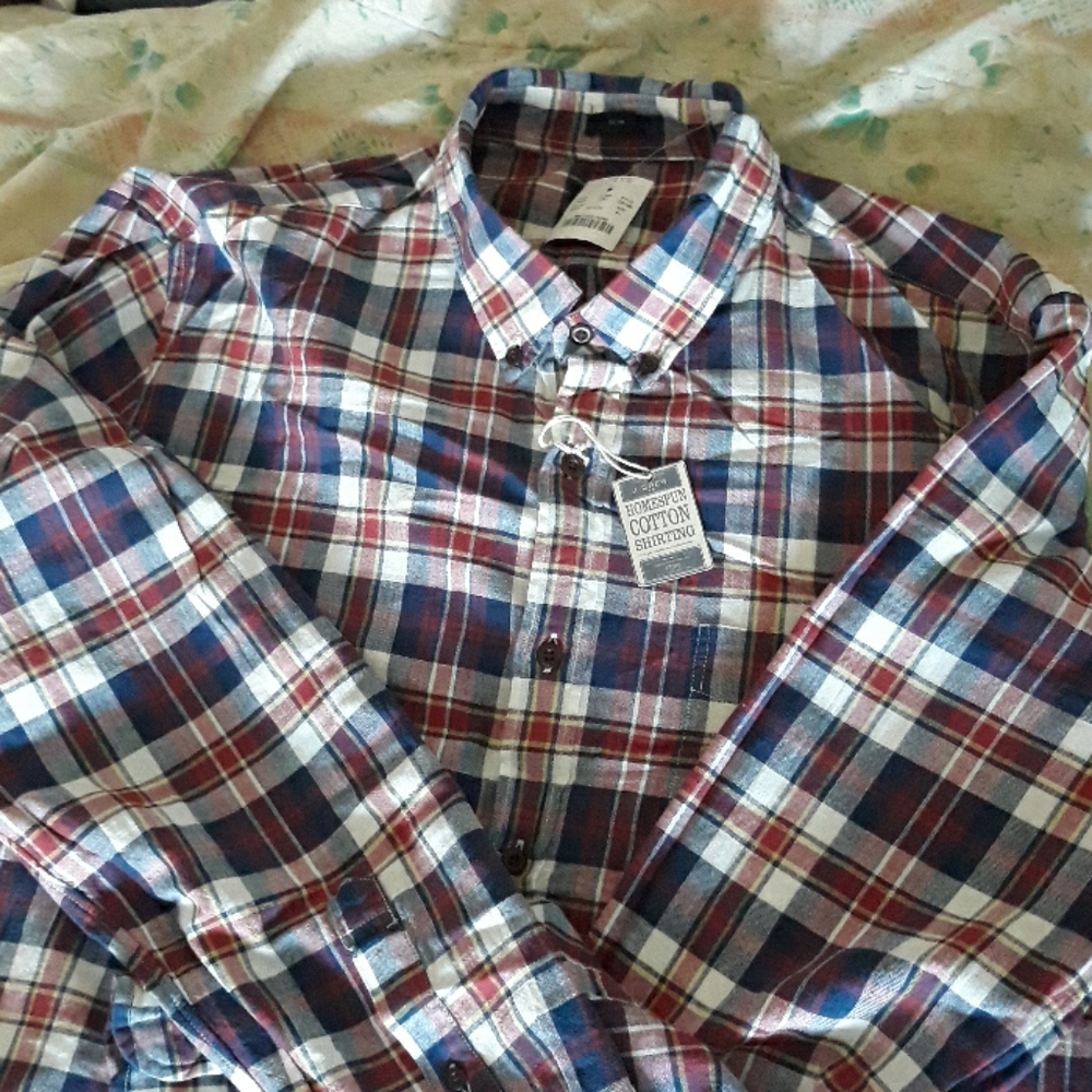 Men's SLIM FIT J.Crew HOMESPUN Plaid Shirt Size:XL
